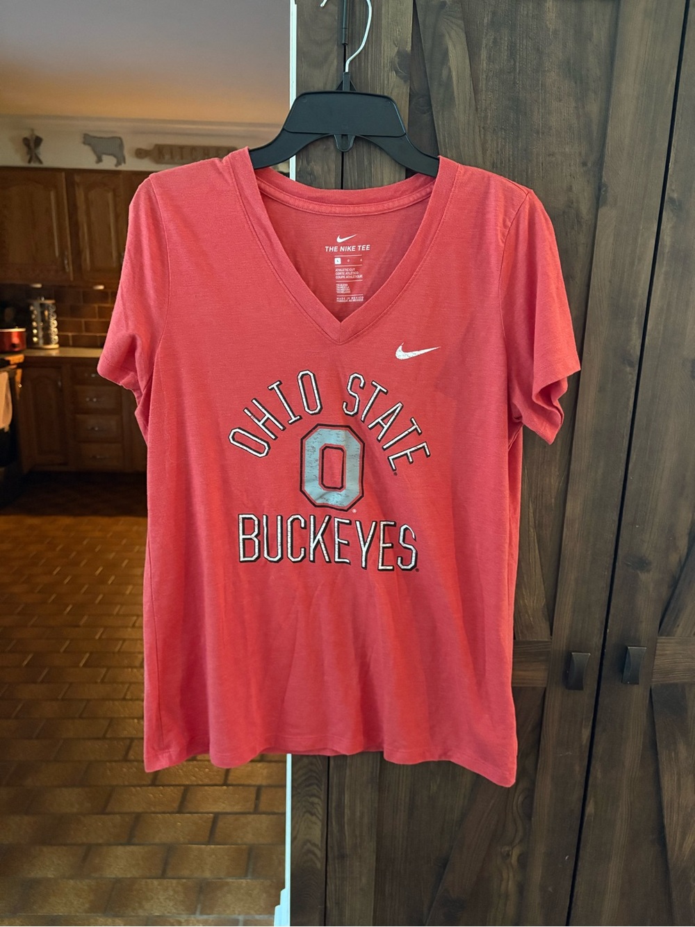 Nike Red Ohio State Buckeyes V-Neck Tee - Picture 1 of 2